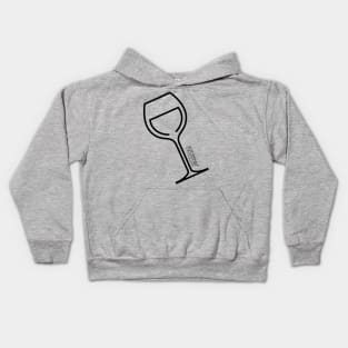 Hashtag No Filter Wine Glass and Logo - black Kids Hoodie